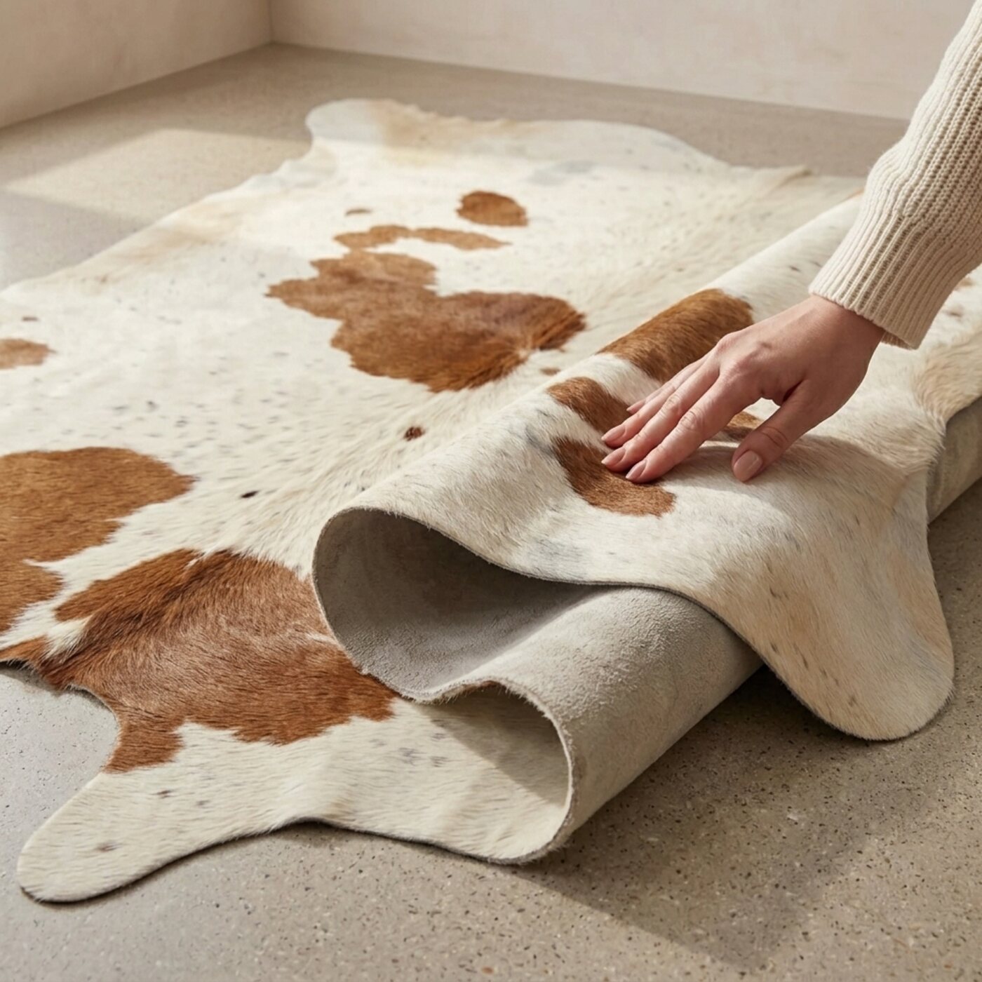 Koeienhuid Bruin-Wit Bont - image 4