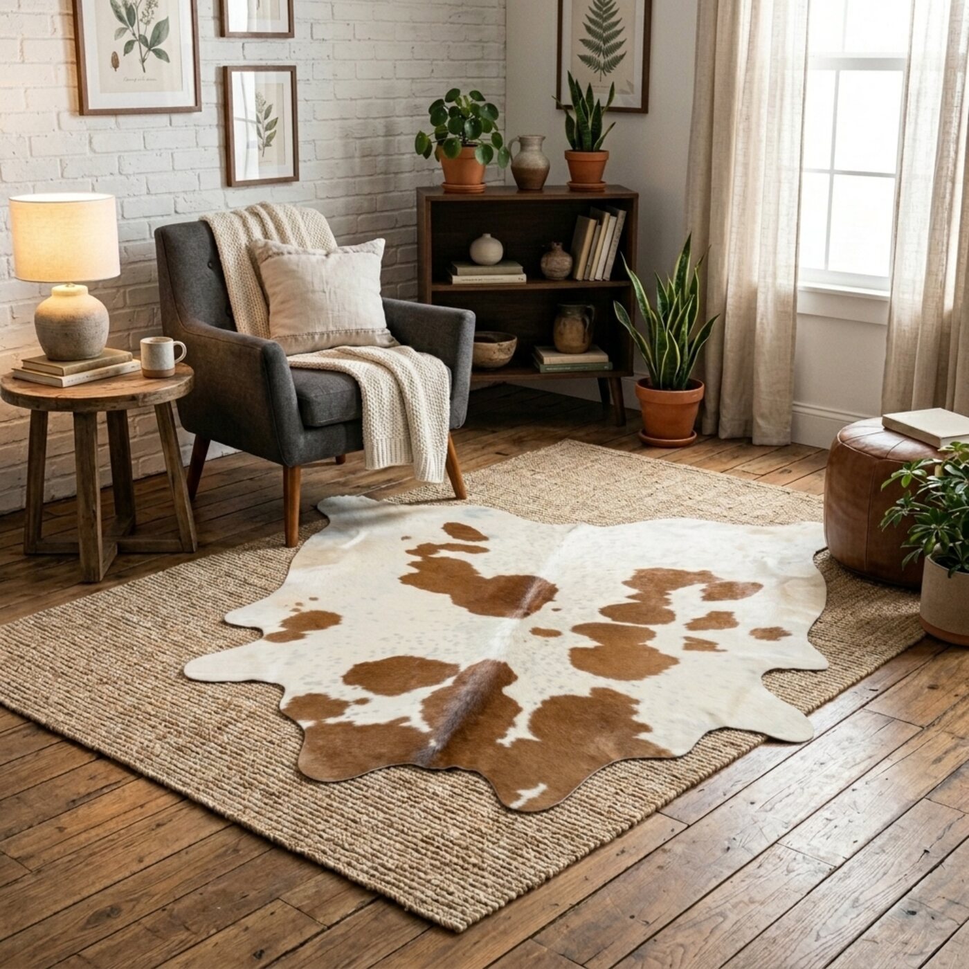 Koeienhuid Bruin-Wit Bont - image 1