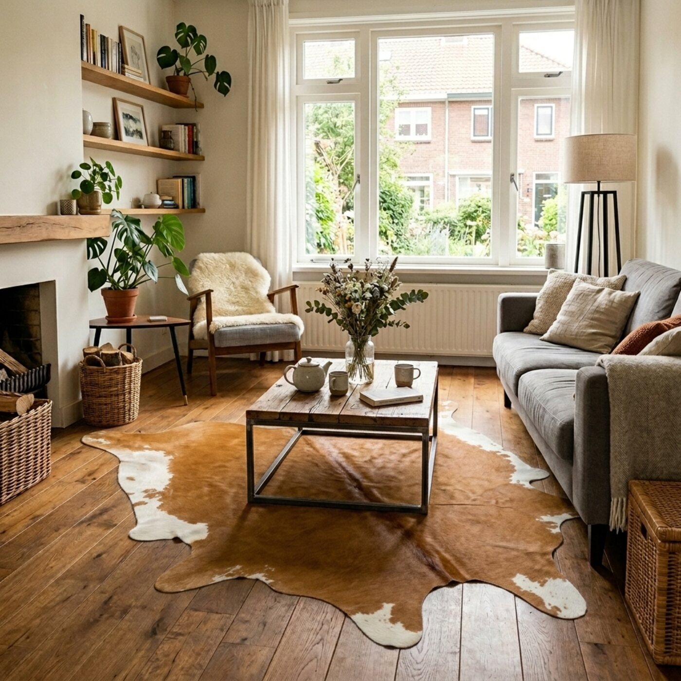 Koeienhuid Hereford Bruin-Wit - image 2