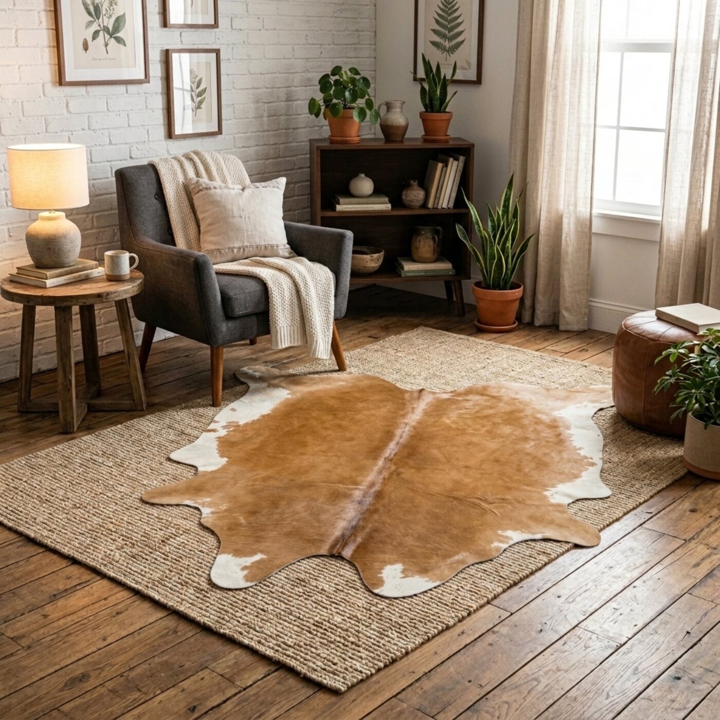 Koeienhuid Hereford Bruin-Wit - image 1