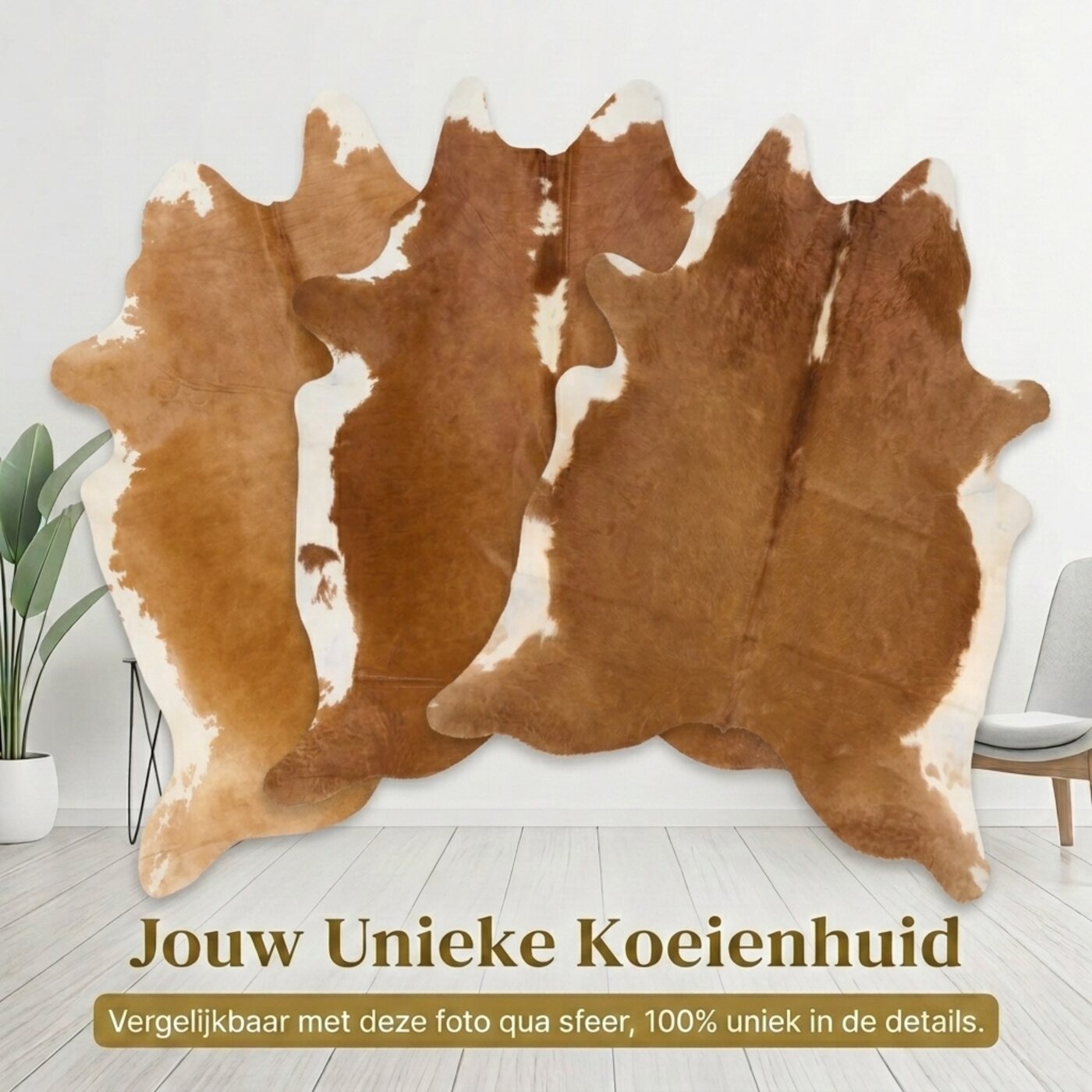 Koeienhuid Hereford Bruin-Wit - image 6