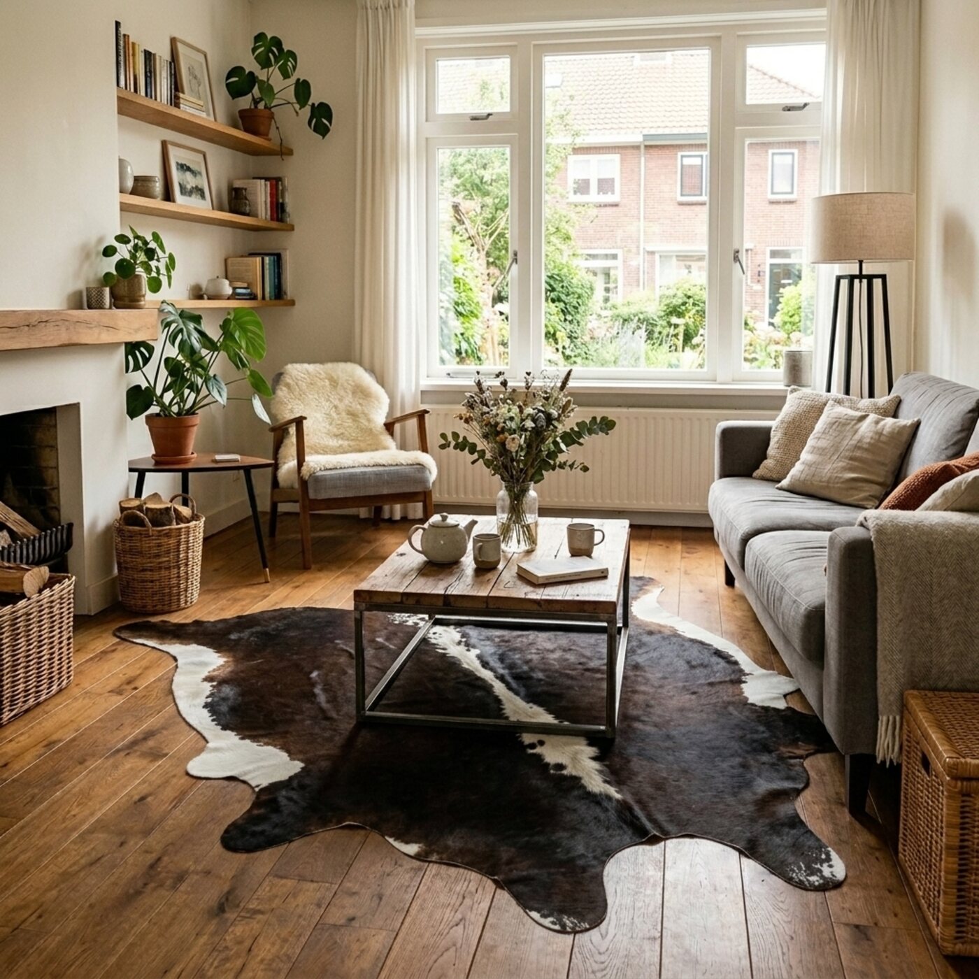 Koeienhuid Hereford Donkerbruin-Wit - image 2