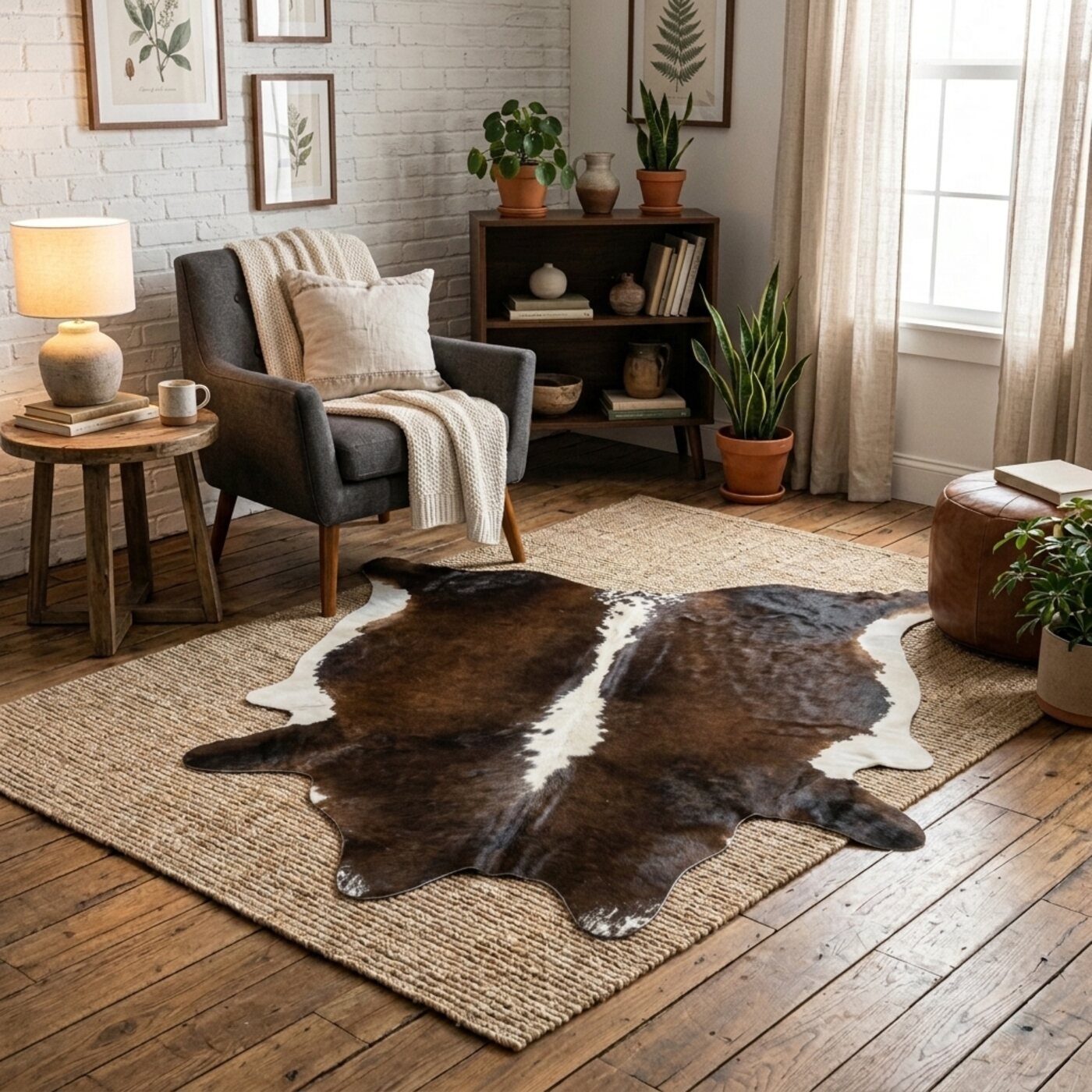 Koeienhuid Hereford Donkerbruin-Wit - image 1