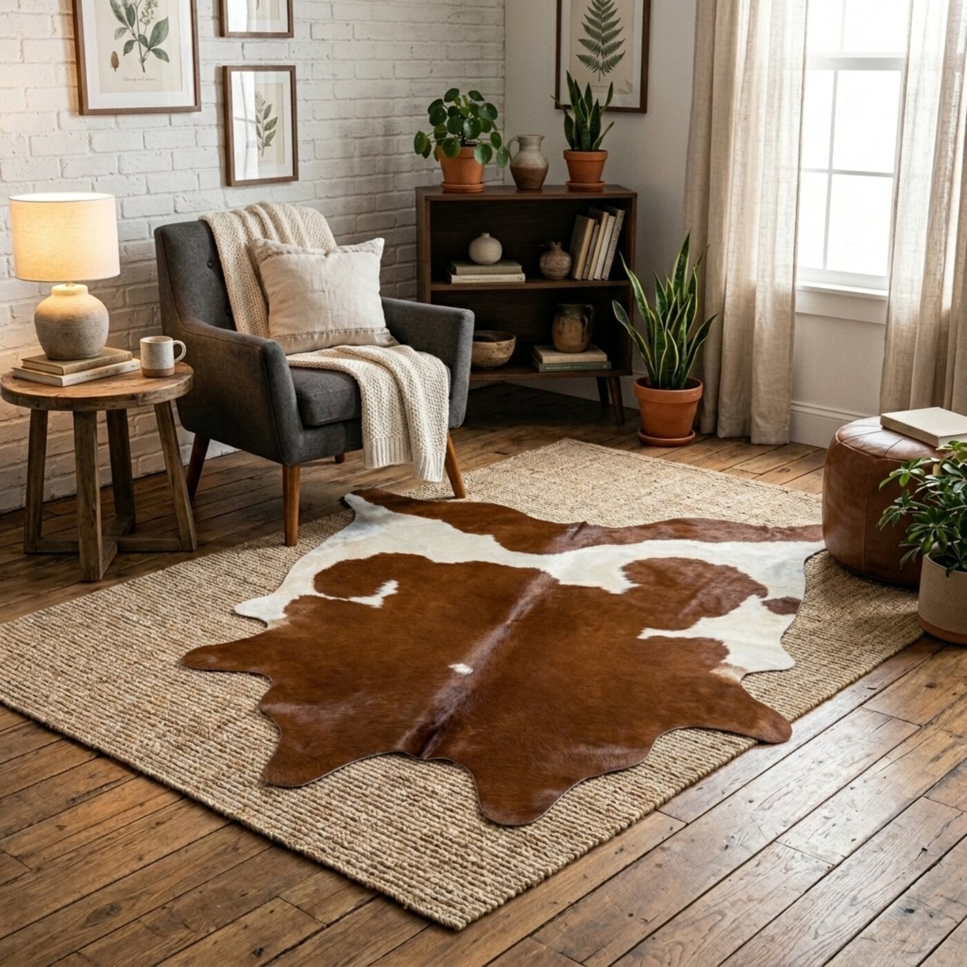 Koeienhuid Roodbruin-Wit Bont - image 1