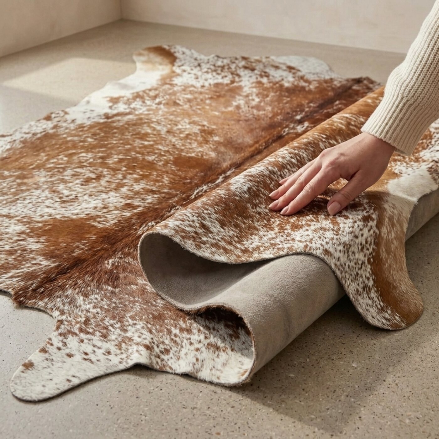 Koeienhuid Zout & Peper Bruin-Wit Donker - image 4