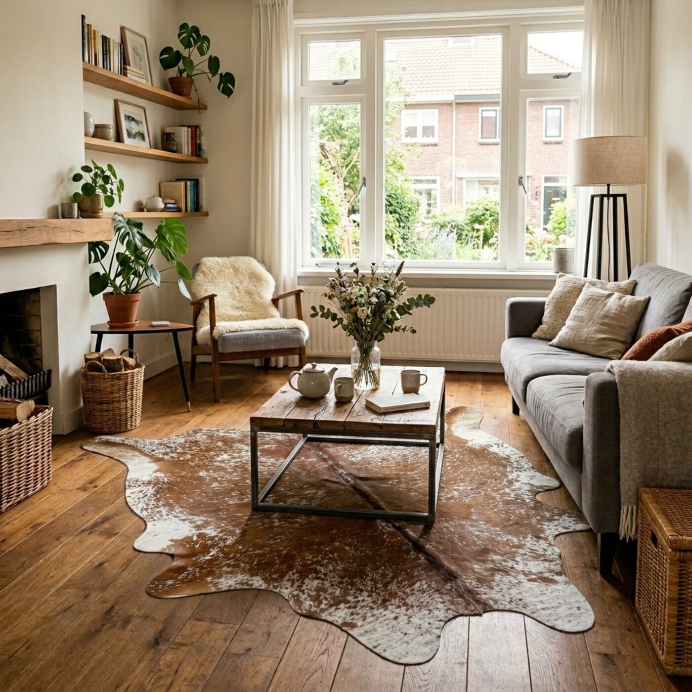 Koeienhuid Zout & Peper Bruin-Wit Donker - image 2