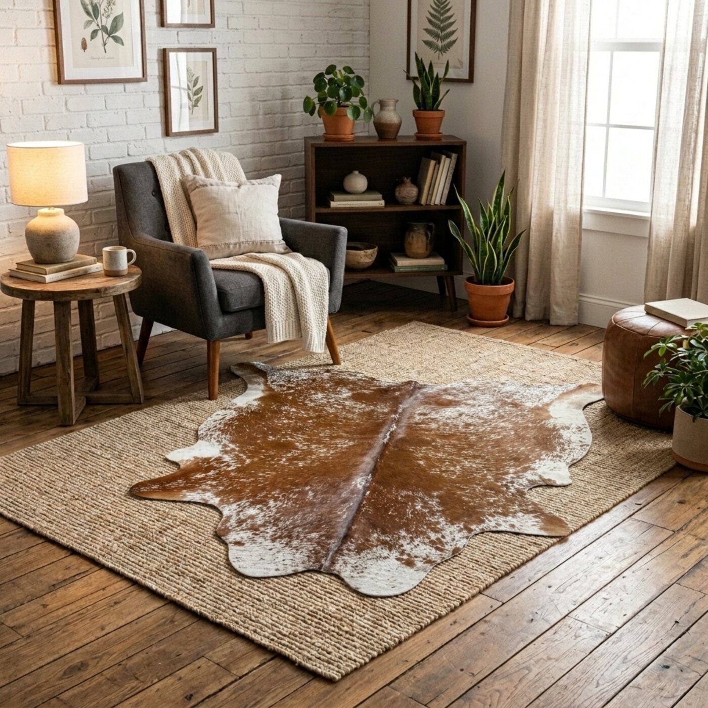 Koeienhuid Zout & Peper Bruin-Wit Donker - image 1