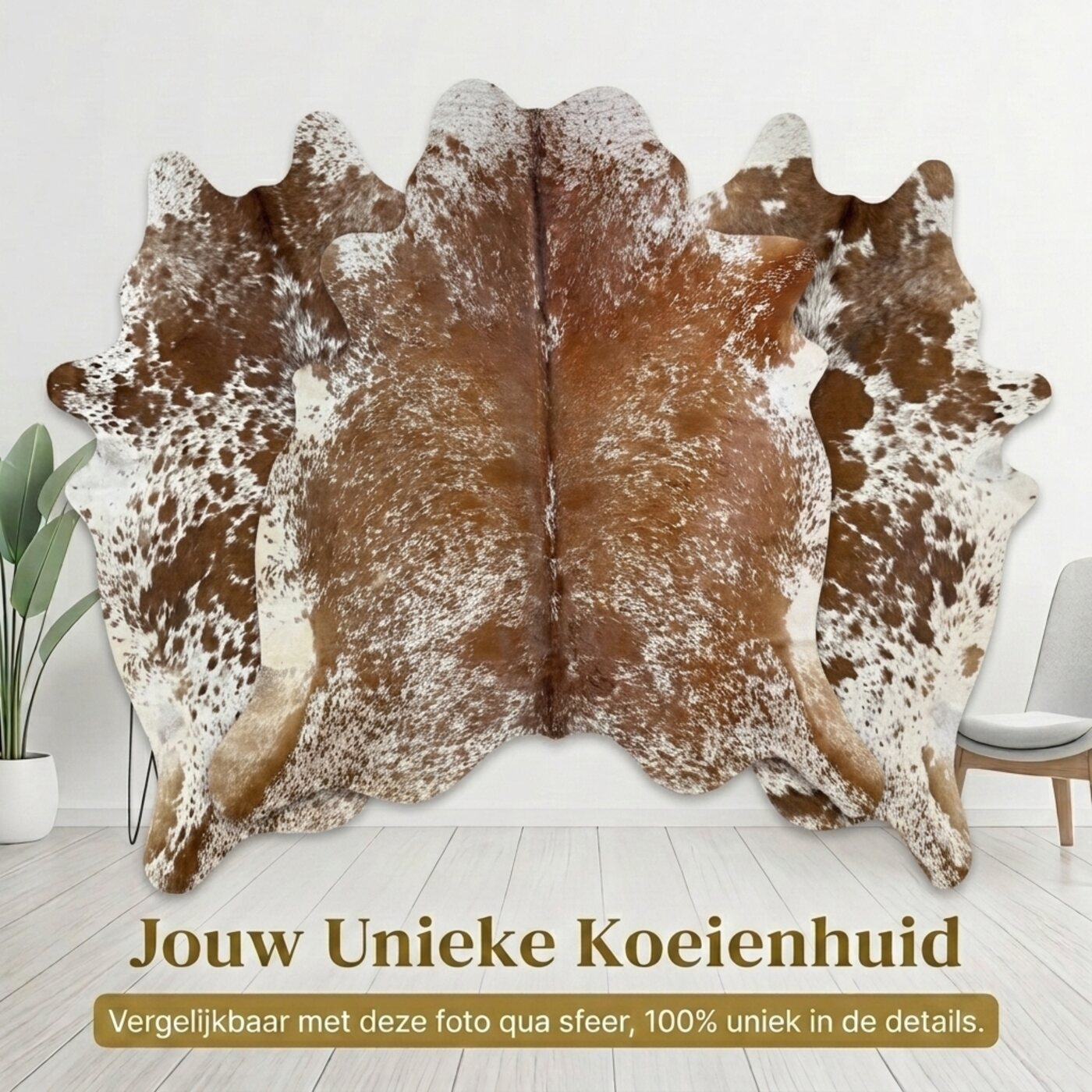 Koeienhuid Zout & Peper Bruin-Wit Donker - image 6