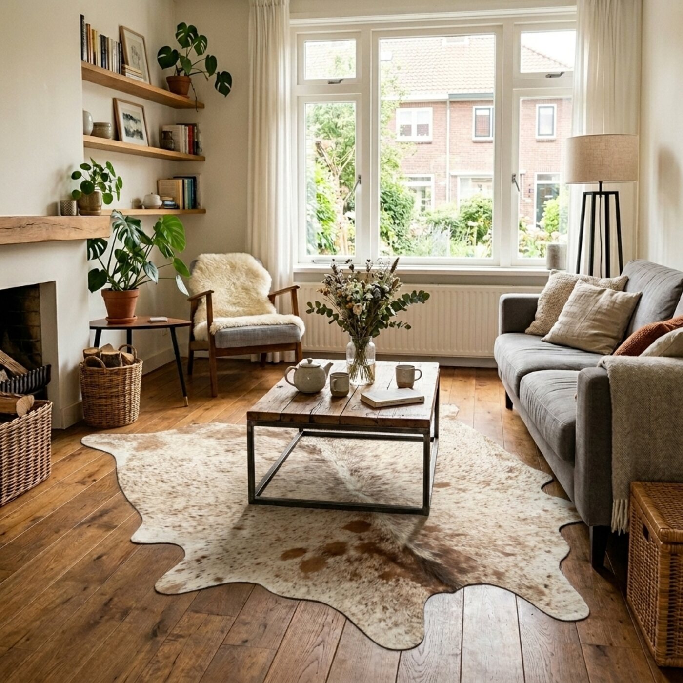 Koeienhuid Zout & Peper Bruin-Wit Licht - image 2