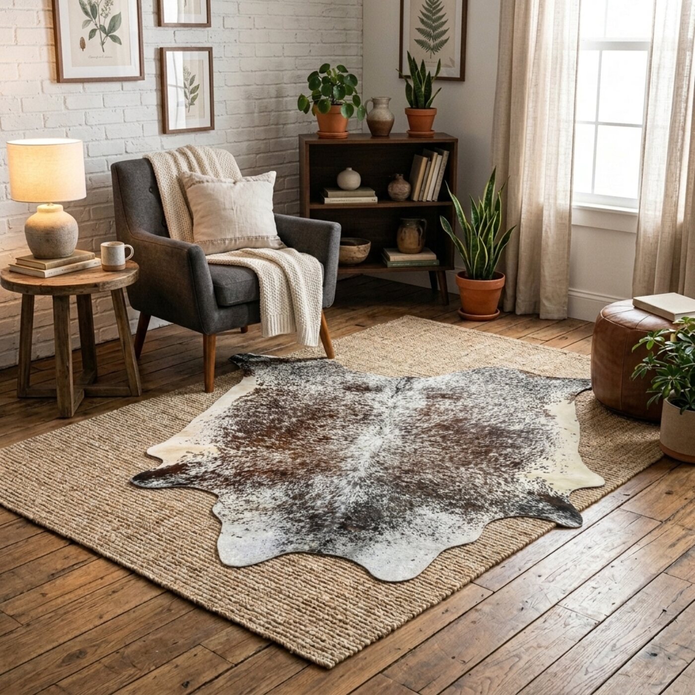 Koeienhuid Zout & Peper Driekleur - image 1