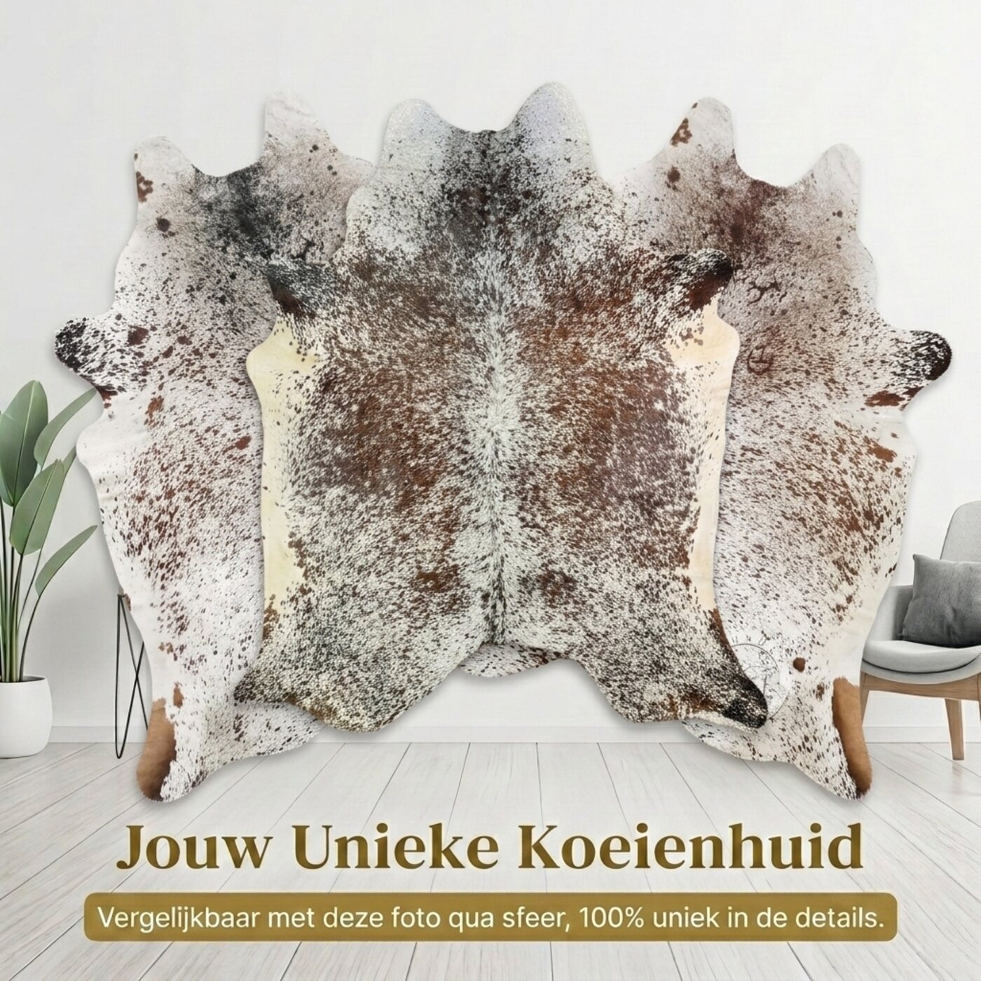 Koeienhuid Zout & Peper Driekleur - image 6