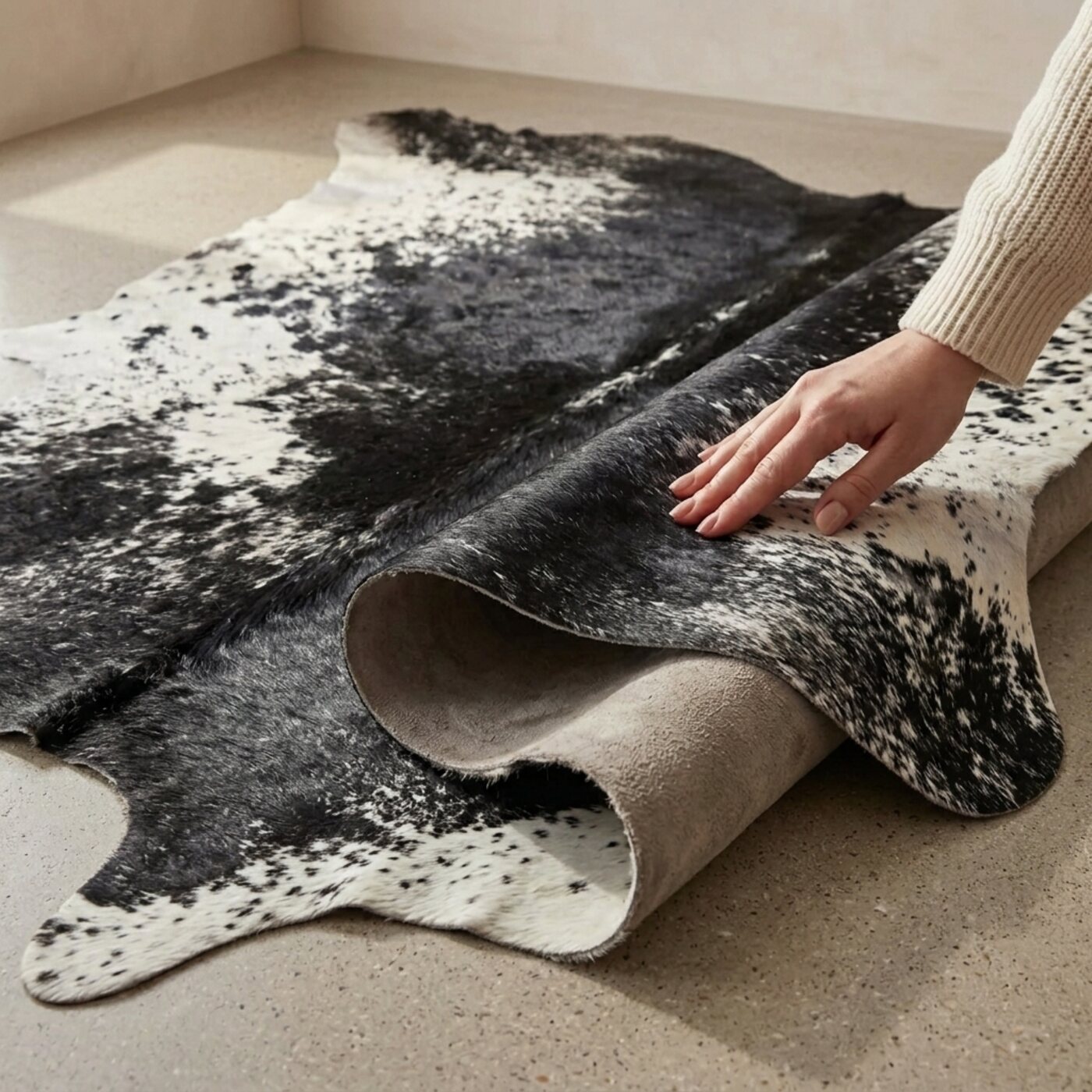Koeienhuid Zout & Peper Zwart-Wit Donker - image 4