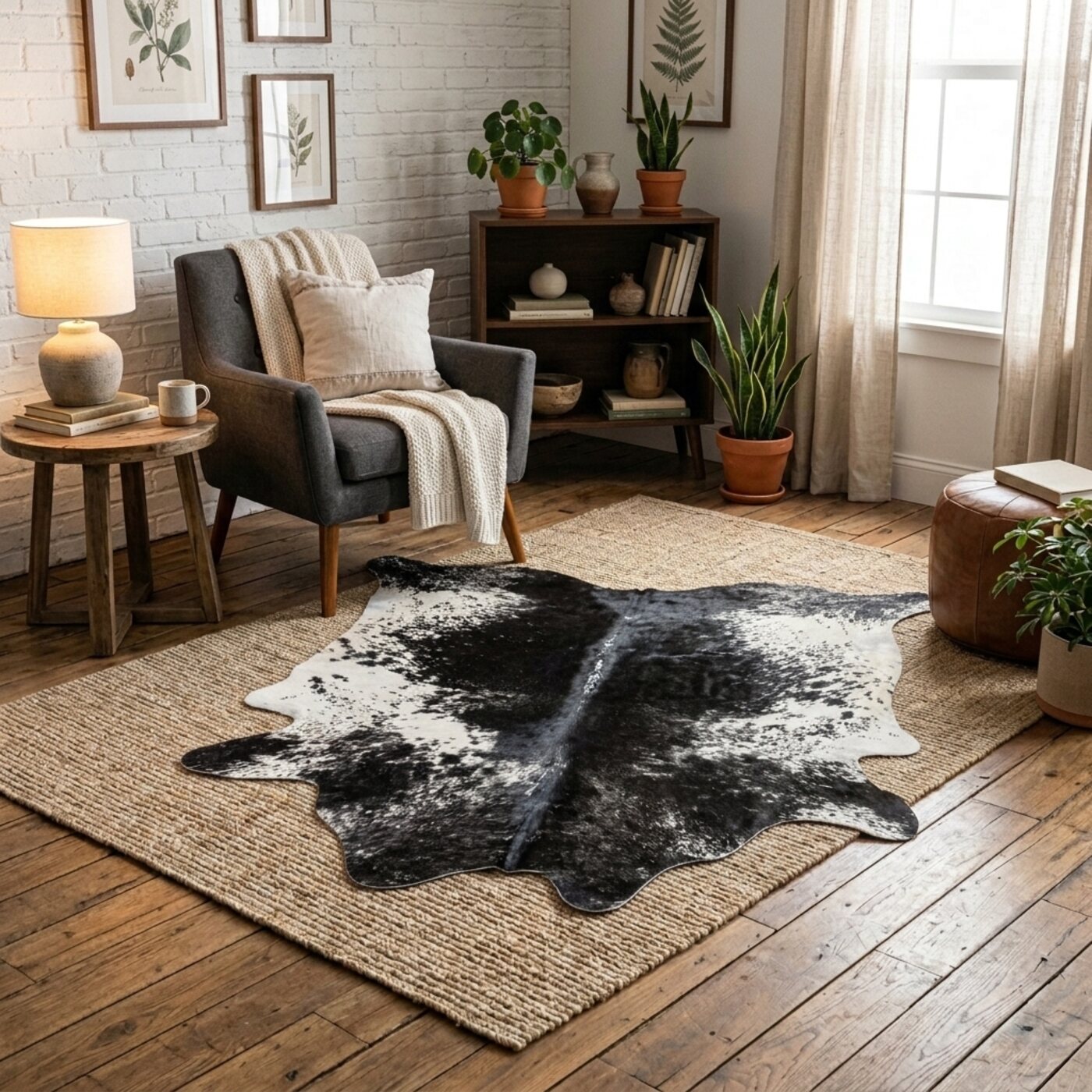 Koeienhuid Zout & Peper Zwart-Wit Donker - image 1