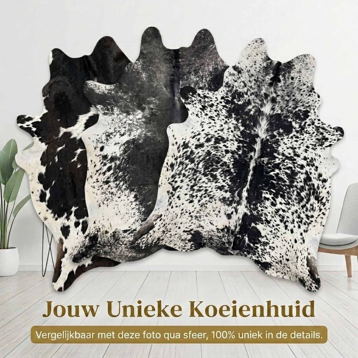 Koeienhuid Zout & Peper Zwart-Wit Donker - image 6