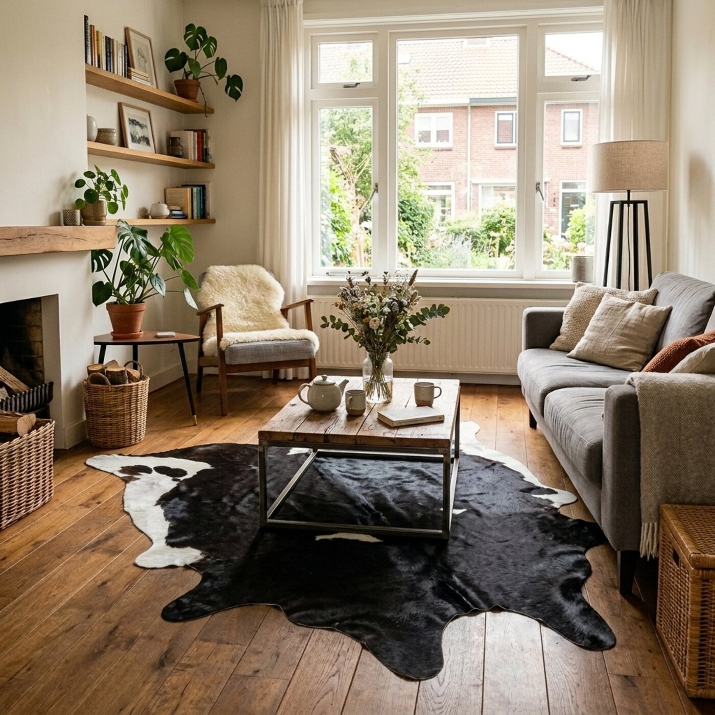 Koeienhuid Zwart-Wit Bont Donker - image 2