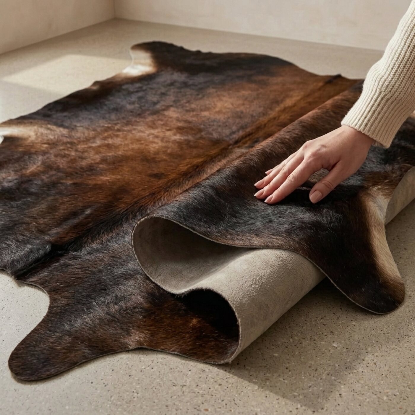 Koeienhuid Zwartbruin Melange - image 4