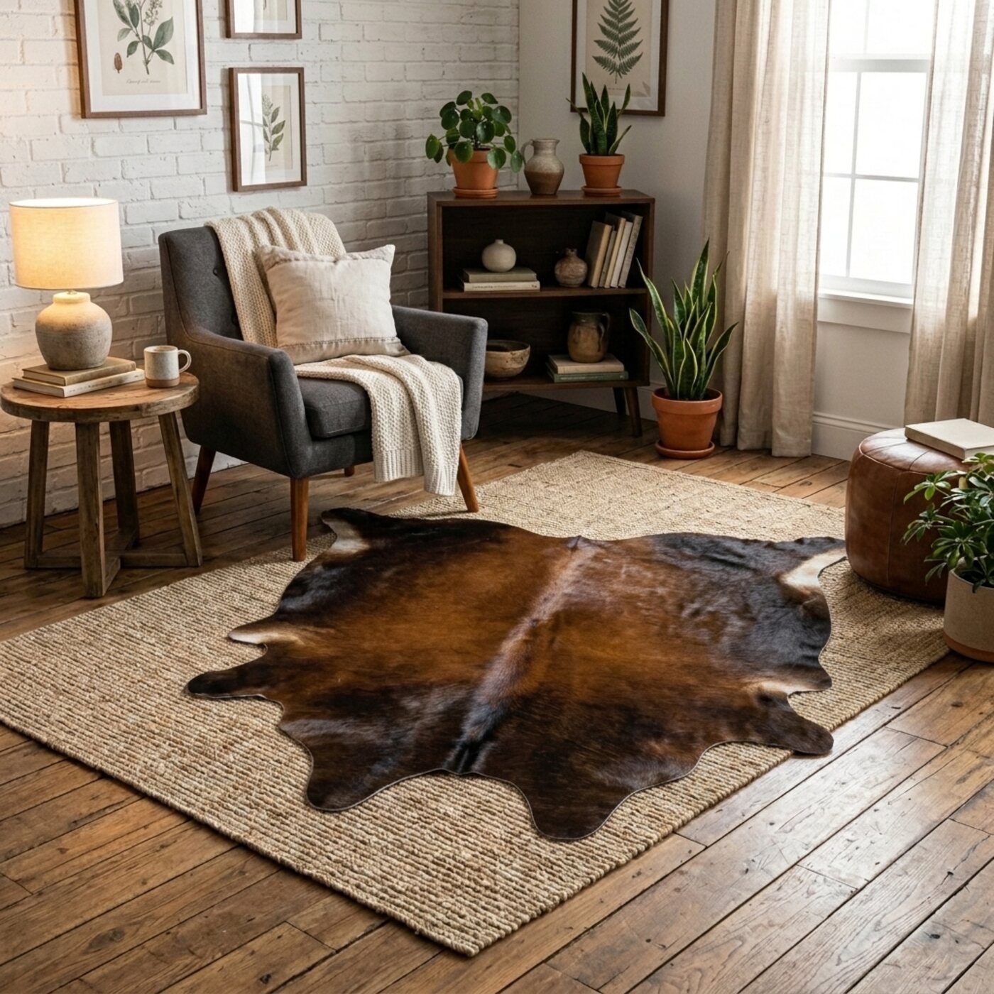 Koeienhuid Zwartbruin Melange - image 1