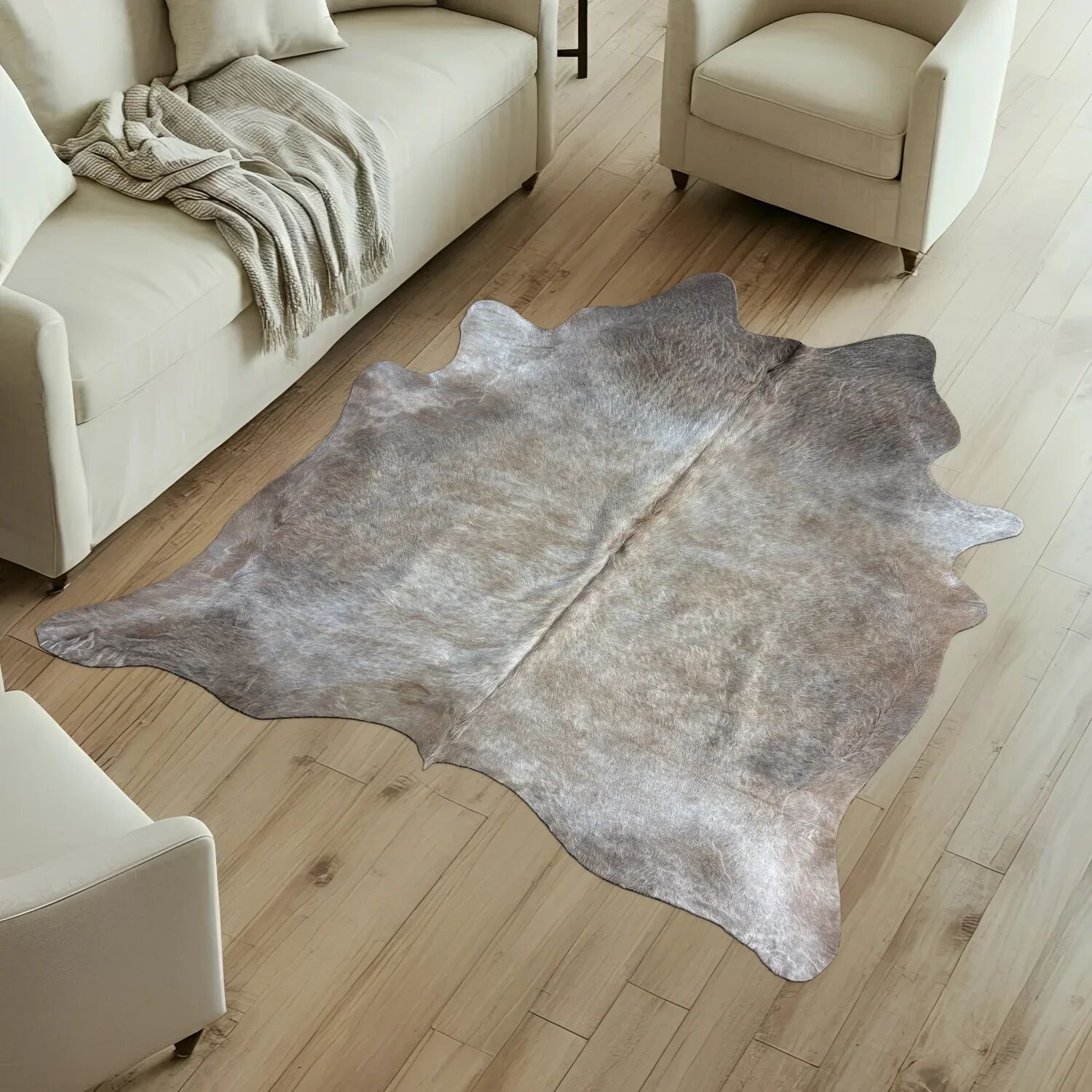 Koeienhuid Vloerkleed 221x215 cm - interieurfoto