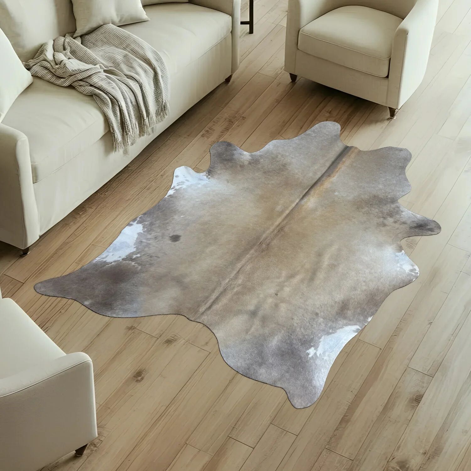 Koeienhuid Vloerkleed 224x180 cm - interieurfoto