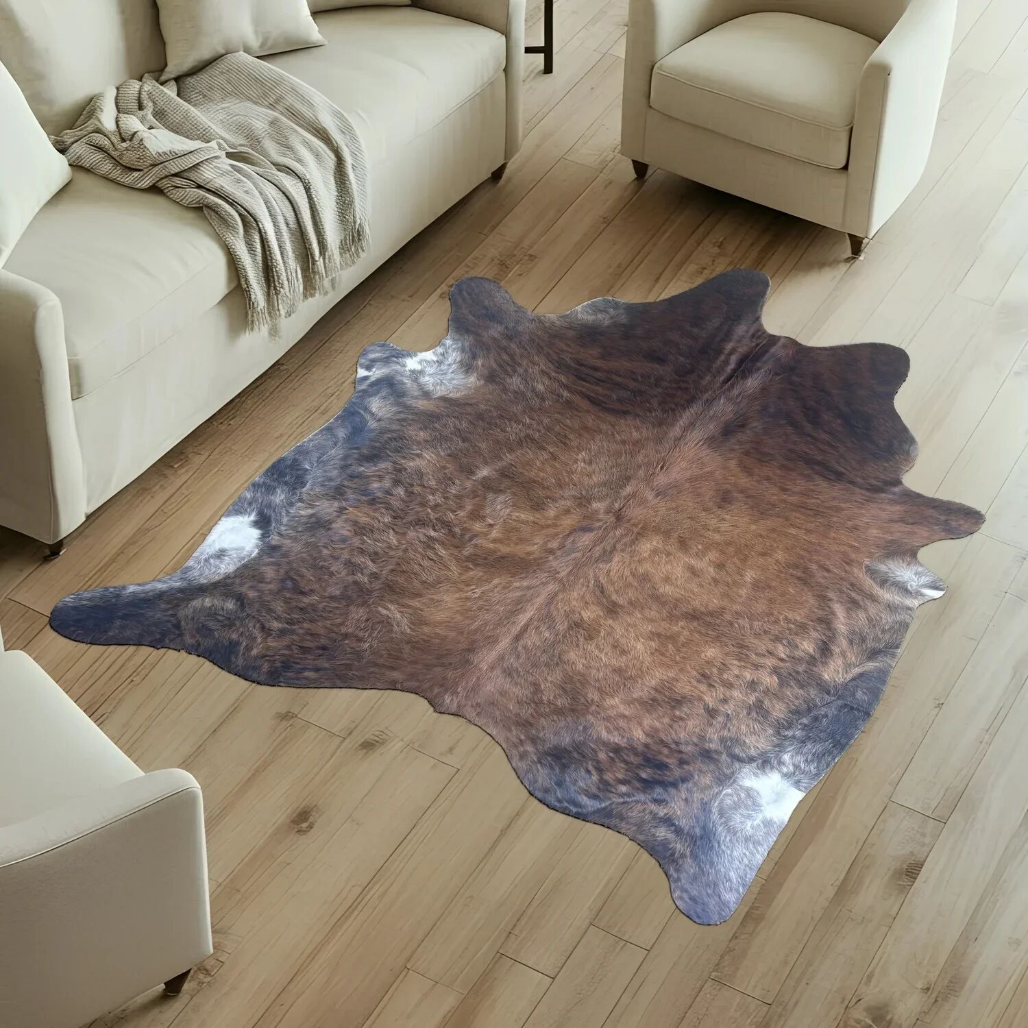 Koeienhuid Vloerkleed 229x198 cm - interieurfoto