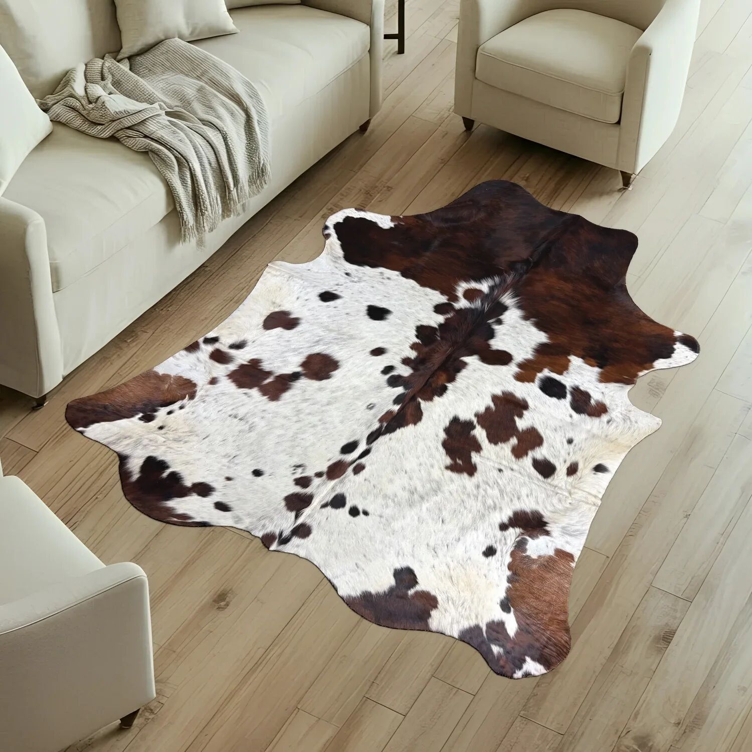 Koeienhuid Vloerkleed 231x209 cm - interieurfoto