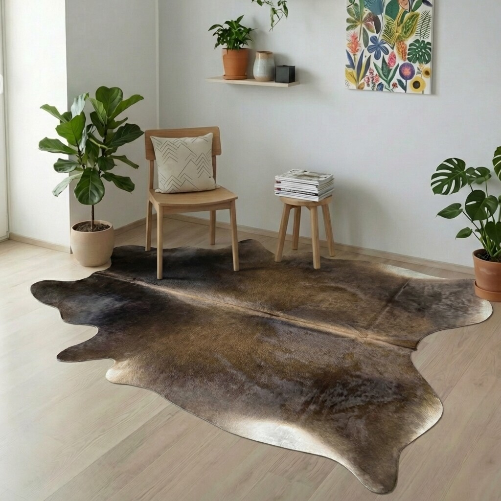 Koeienhuid Vloerkleed 229x198 cm - interieurfoto