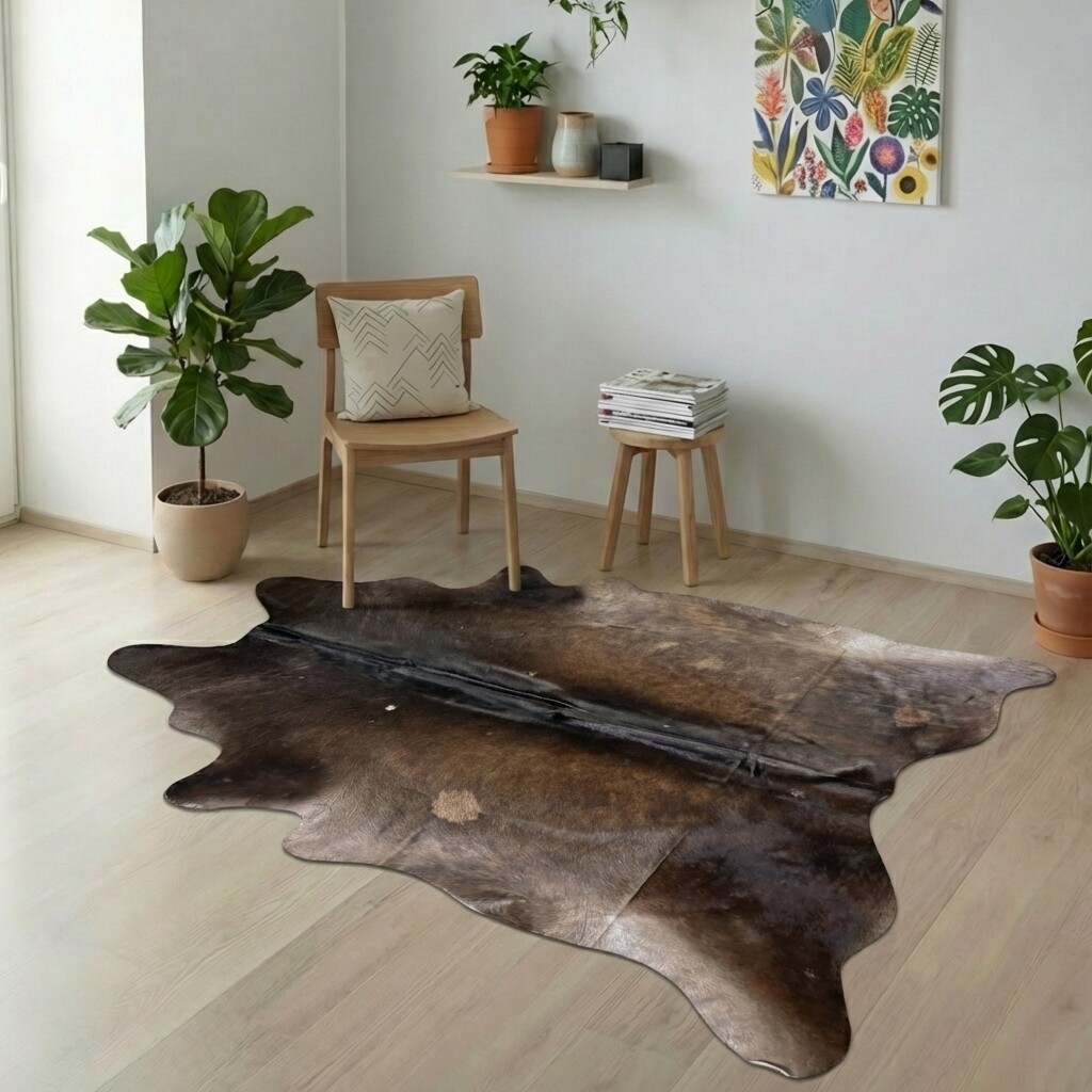 Koeienhuid Vloerkleed 229x198 cm - interieurfoto