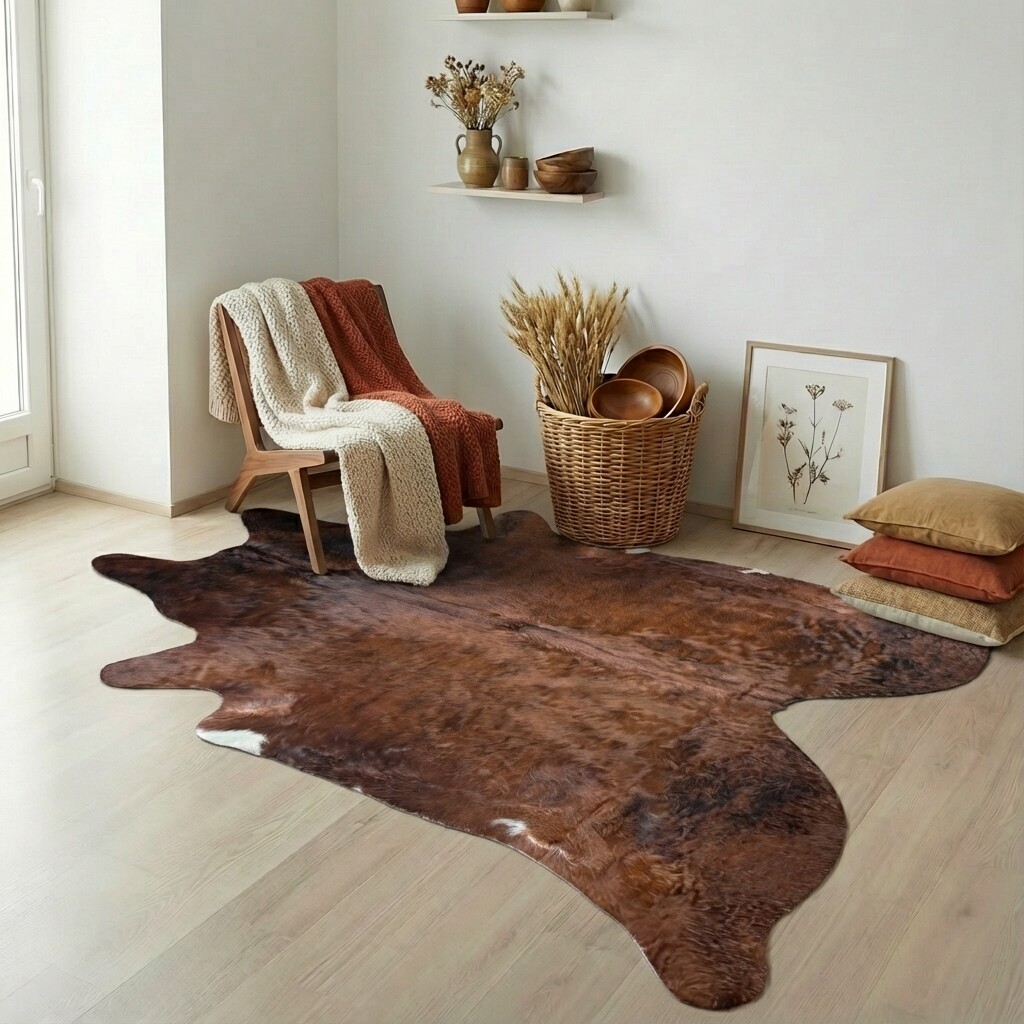 Koeienhuid Vloerkleed 244x224 cm - interieurfoto