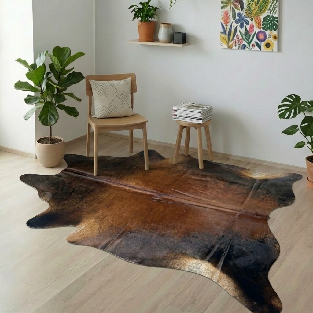 Koeienhuid Vloerkleed 226x195 cm - interieurfoto