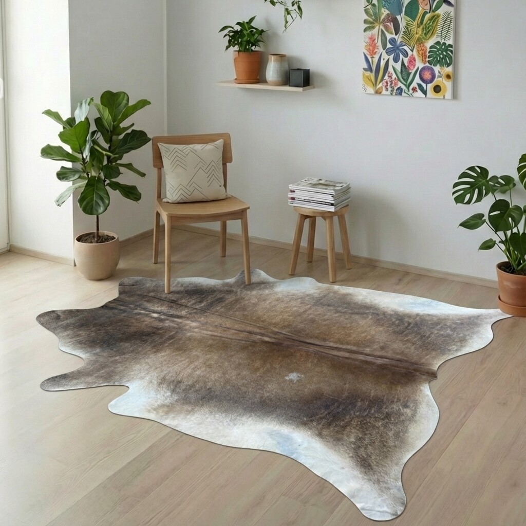 Koeienhuid Vloerkleed 230x206 cm - interieurfoto