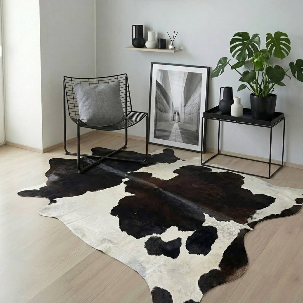 Koeienhuid Vloerkleed 234x189 cm - interieurfoto