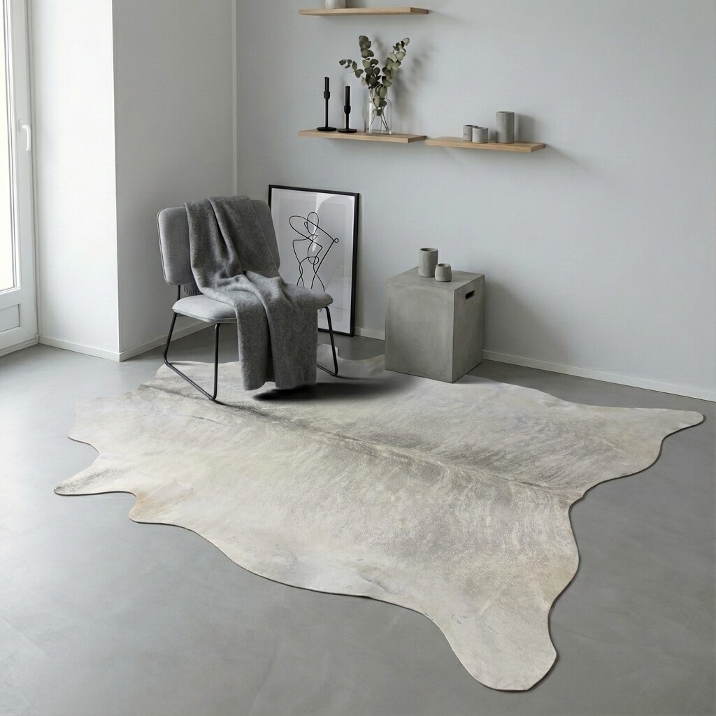 Koeienhuid Vloerkleed 242x230 cm XXL (Extra Groot) - interieurfoto