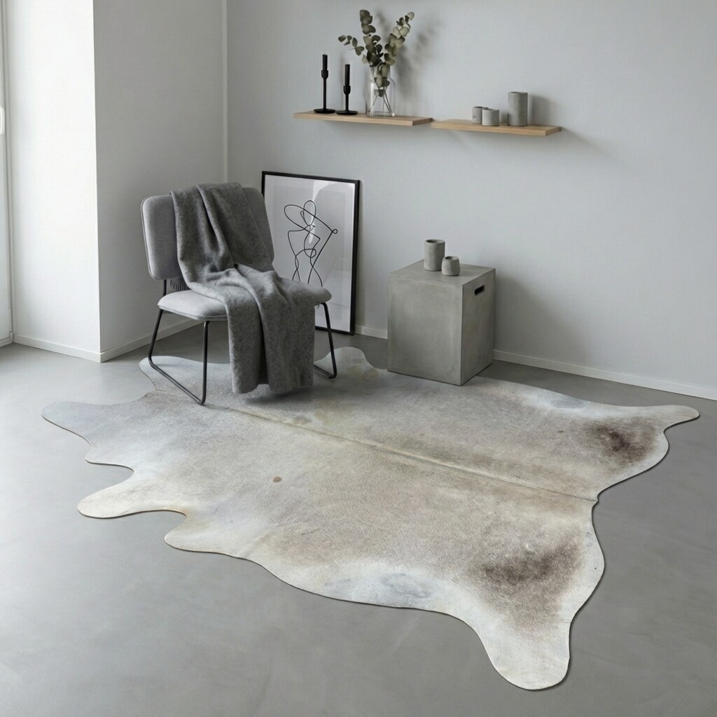 Koeienhuid Vloerkleed 232x218 cm XL (Groot) - interieurfoto
