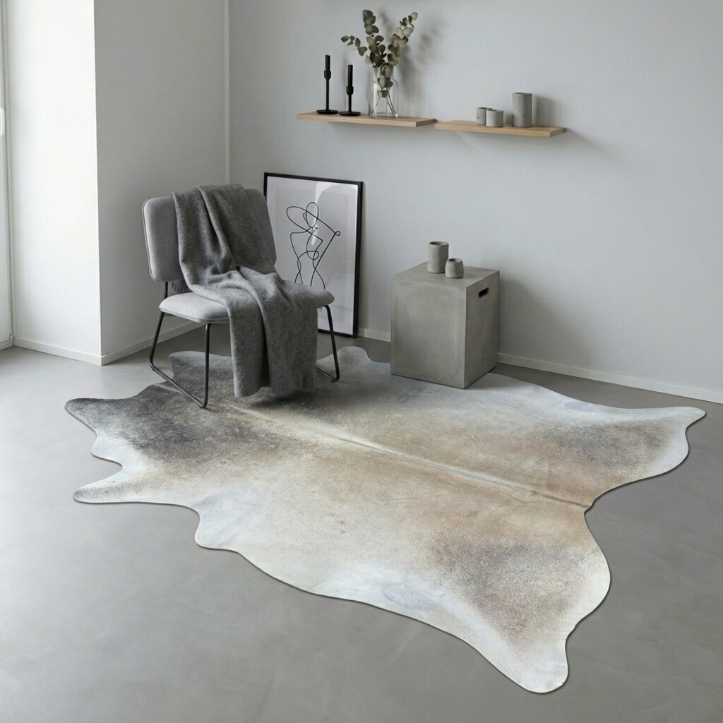 Koeienhuid Vloerkleed 232x199 cm XL (Groot) - interieurfoto