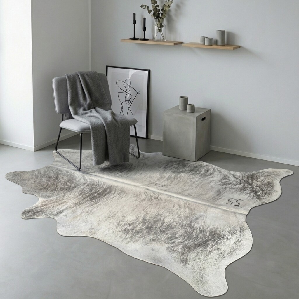 Koeienhuid Vloerkleed 226x196 cm XL (Groot) - interieurfoto