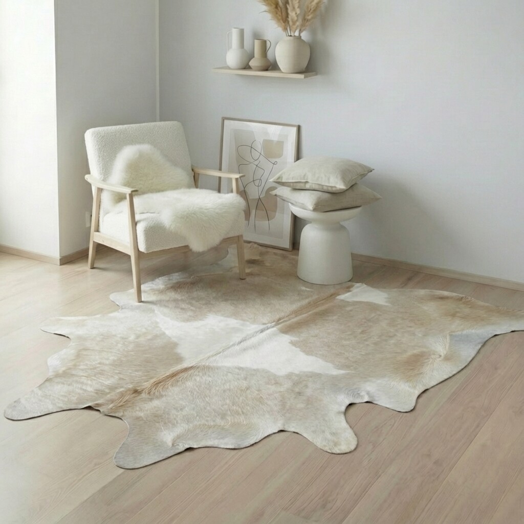 Koeienhuid Vloerkleed 210x202 cm - interieurfoto