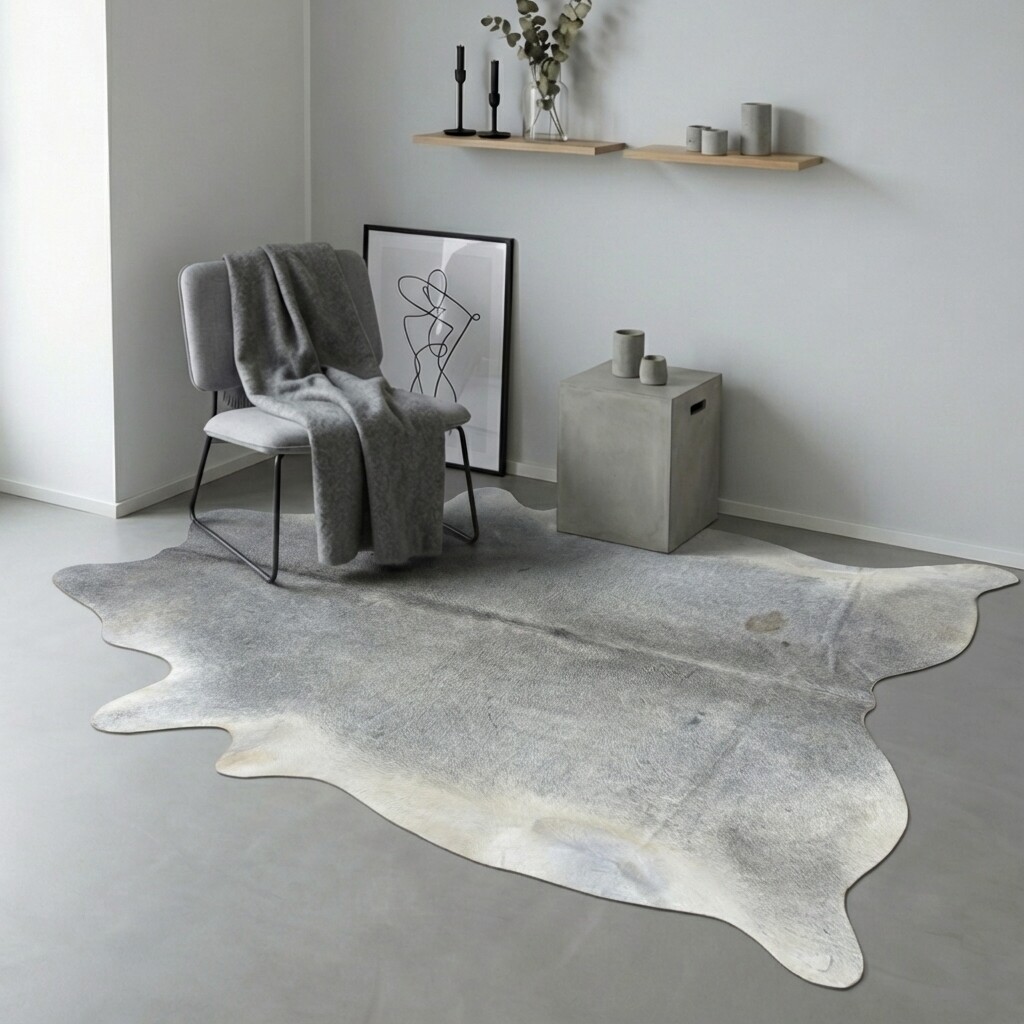 Koeienhuid Vloerkleed 221x207 cm XL (Groot) - interieurfoto