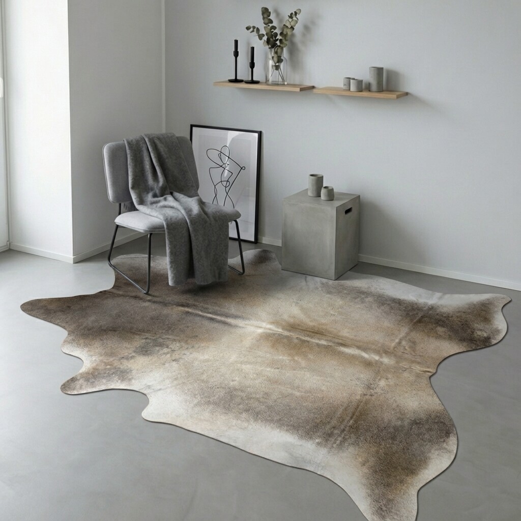 Koeienhuid Vloerkleed 219x203 cm - interieurfoto