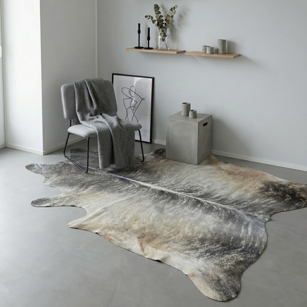 Koeienhuid Vloerkleed 233x196 cm XL (Groot) - interieurfoto