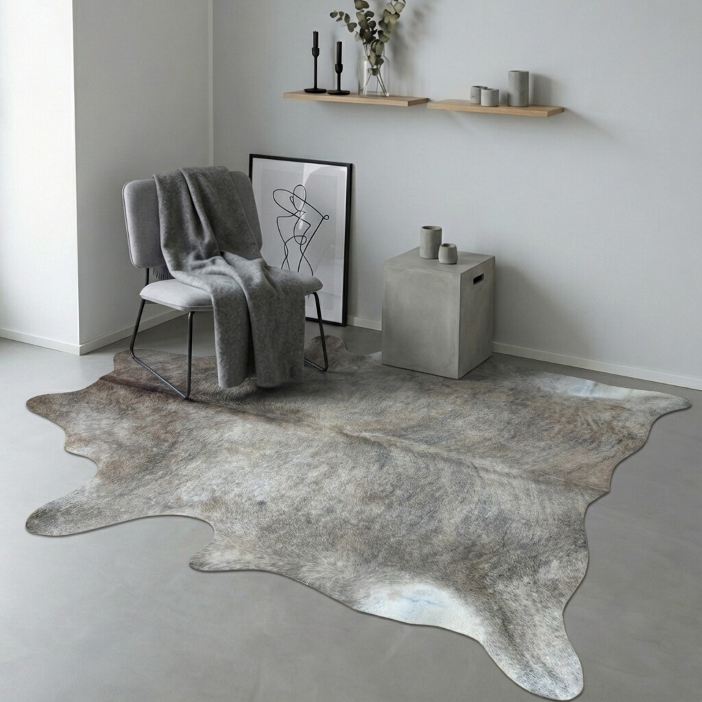 Koeienhuid Vloerkleed 224x202 cm XL (Groot) - interieurfoto
