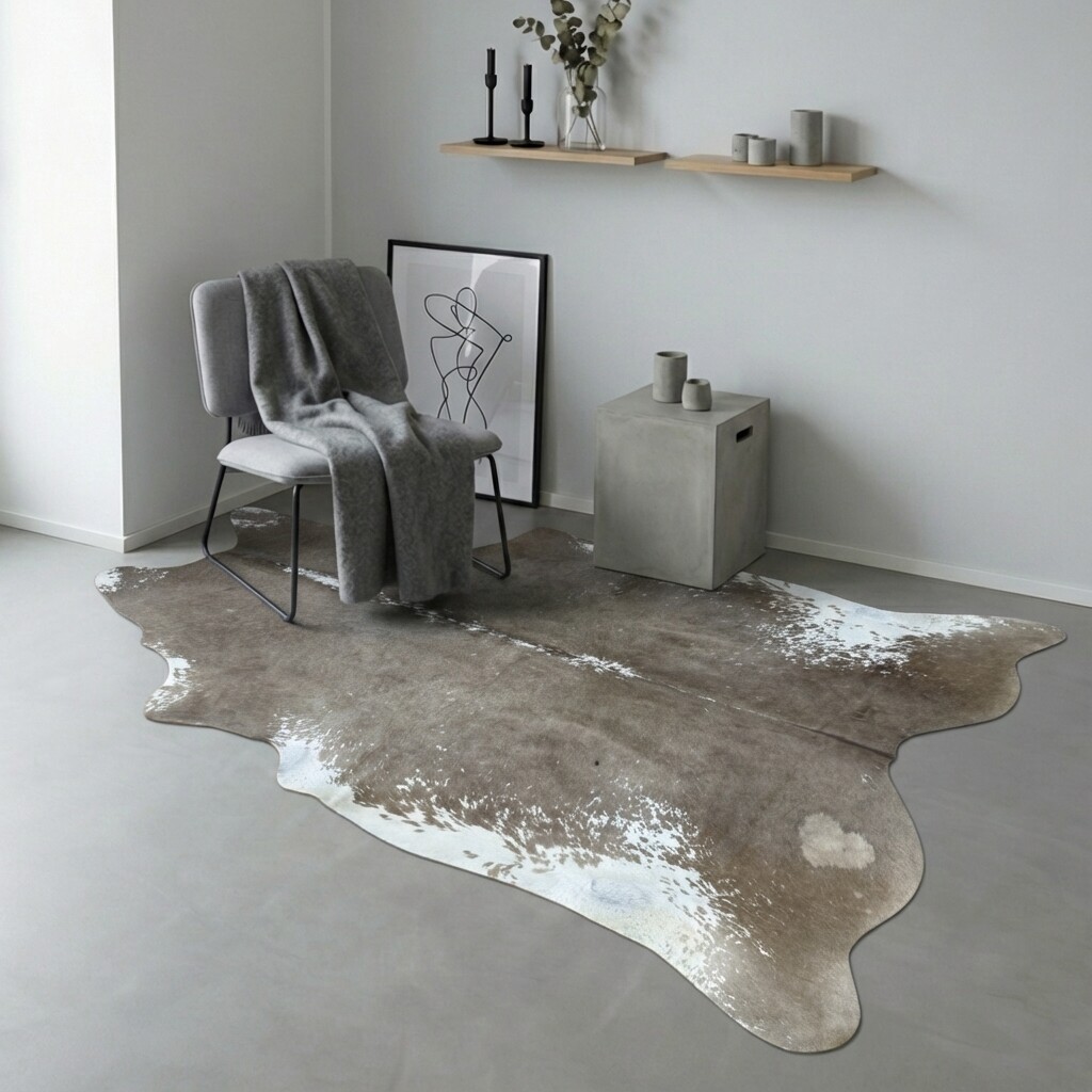Koeienhuid Vloerkleed 227x214 cm XL (Groot) - interieurfoto
