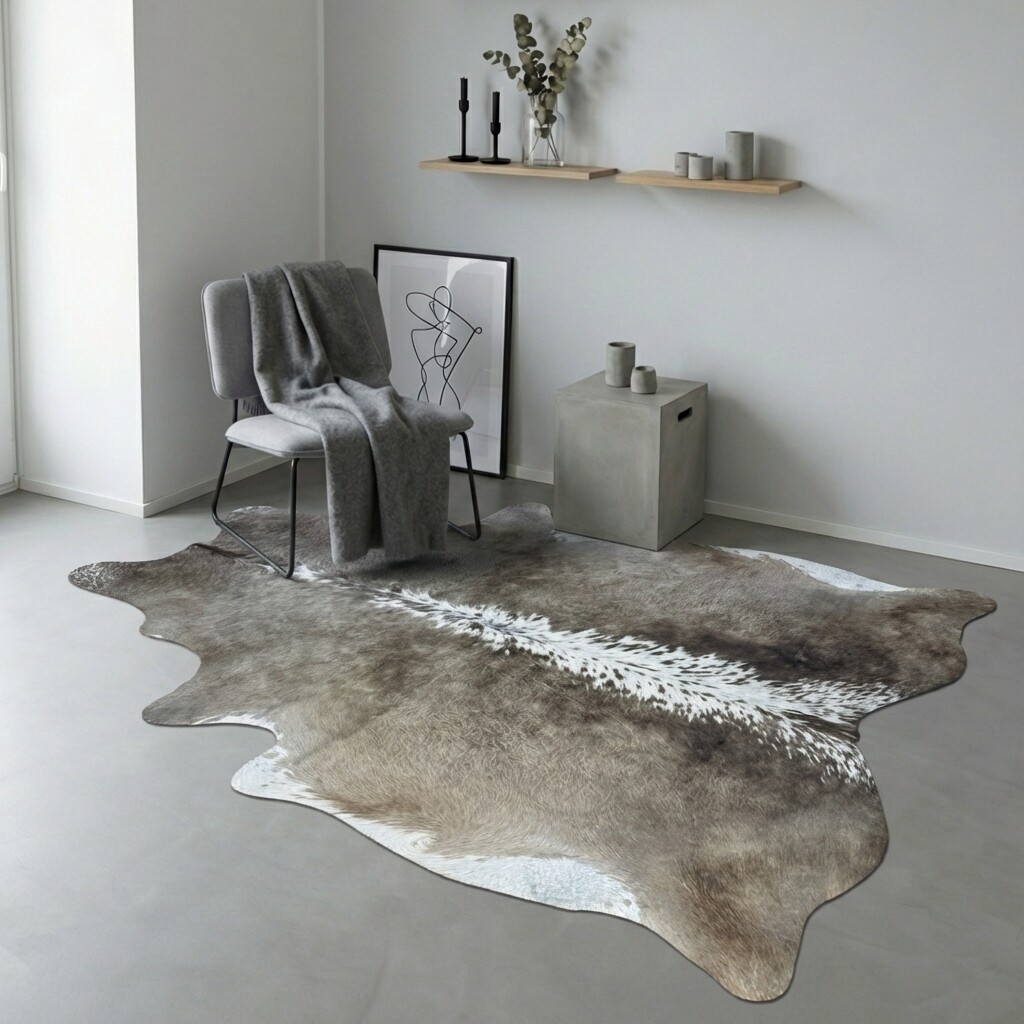 Koeienhuid Vloerkleed 220x185 cm - interieurfoto
