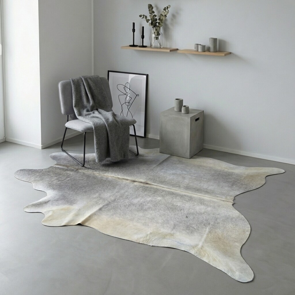 Koeienhuid Vloerkleed 235x200 cm - interieurfoto