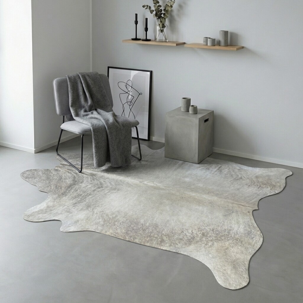 Koeienhuid Vloerkleed 201x188 cm - interieurfoto