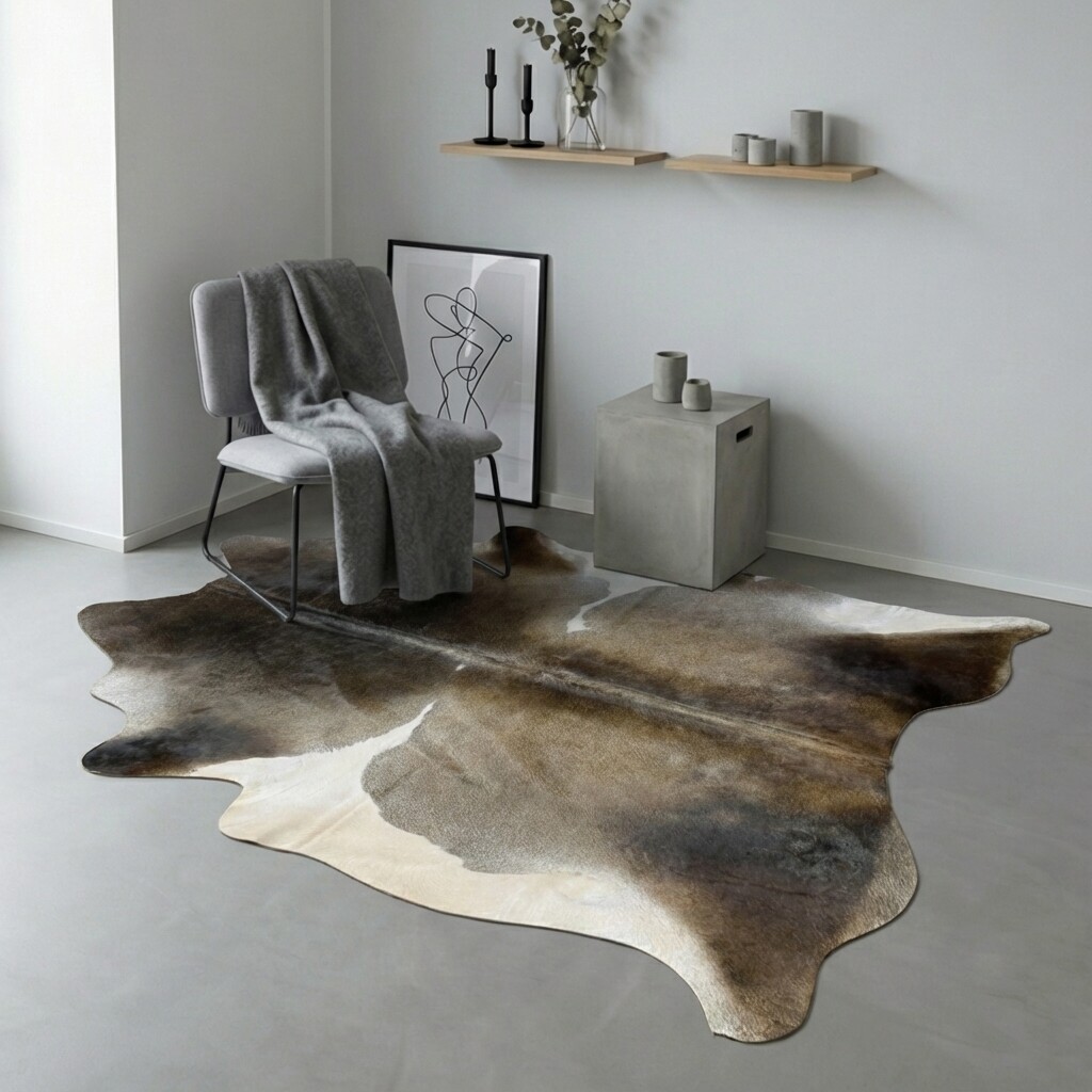 Koeienhuid Vloerkleed 201x201 cm - interieurfoto