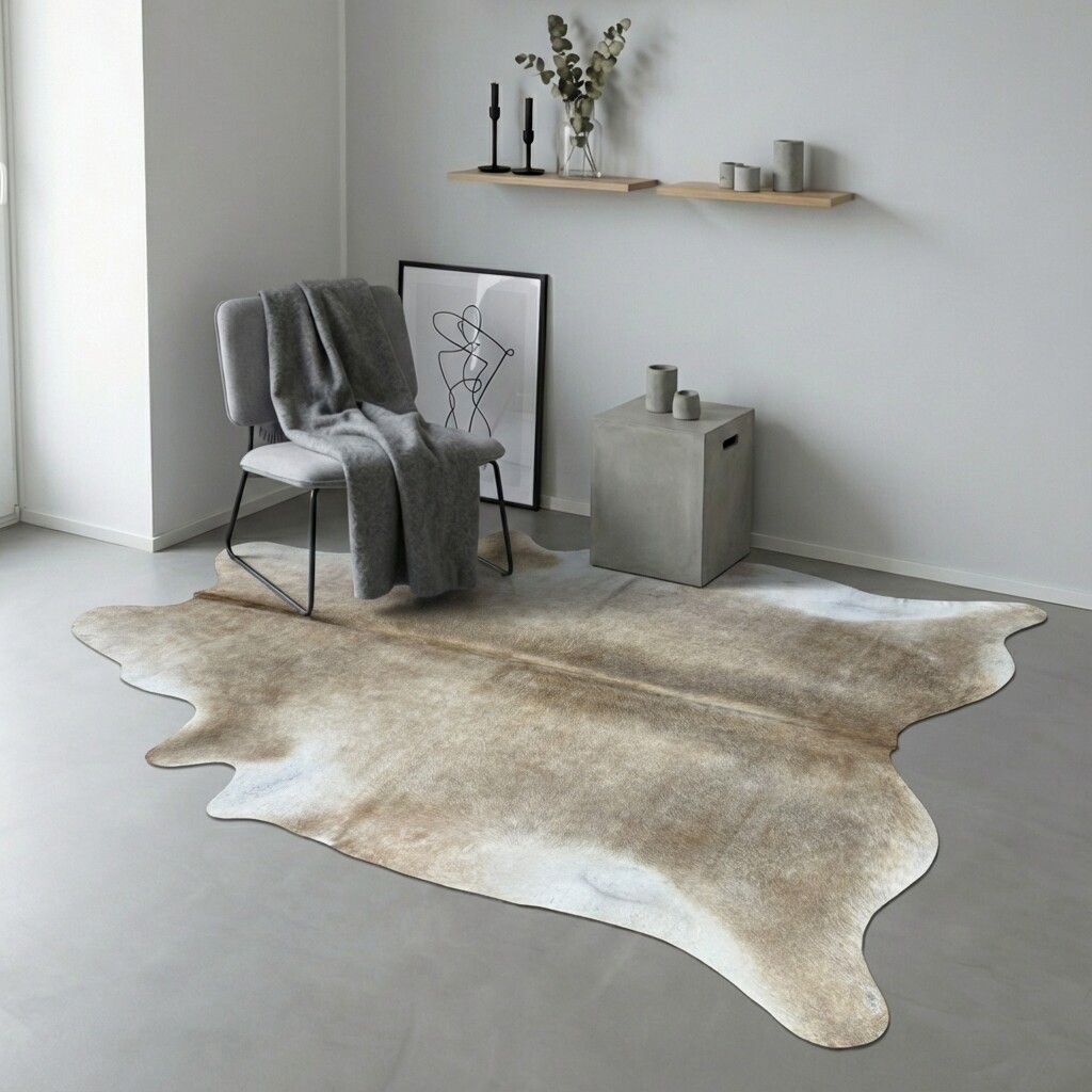 Koeienhuid Vloerkleed 232x210 cm - interieurfoto