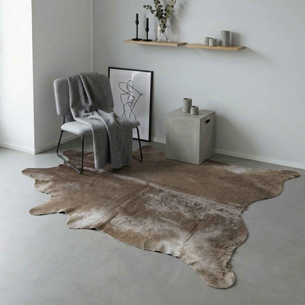 Koeienhuid Vloerkleed 231x215 cm - interieurfoto