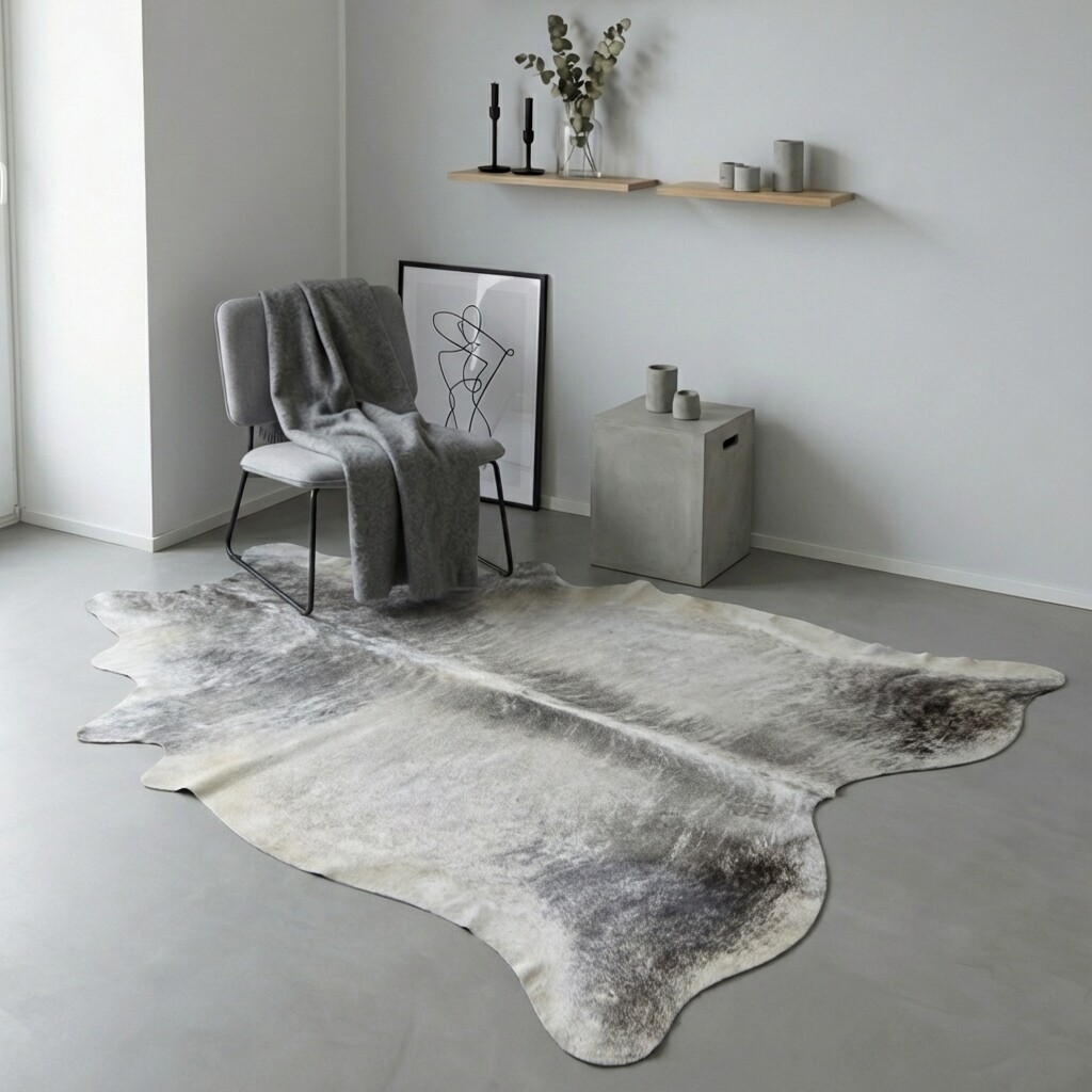 Koeienhuid Vloerkleed 225x200 cm - interieurfoto