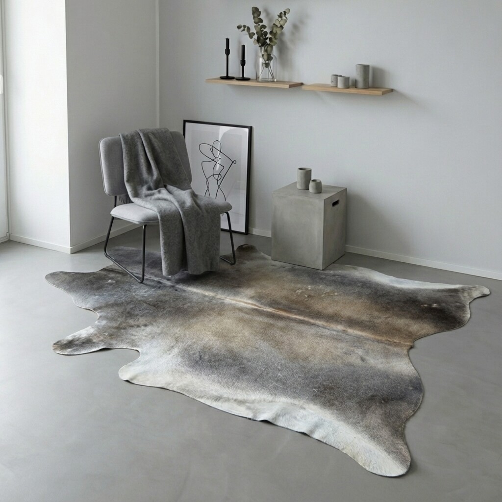 Koeienhuid Vloerkleed 220x200 cm - interieurfoto
