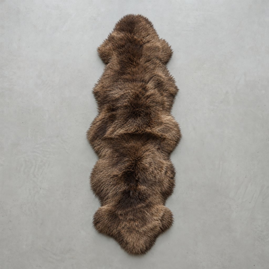 Schapenvacht vloerkleed bruin